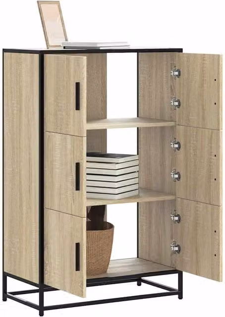 Berkfield Home Sonoma Oak Highboard in Brown, W/D/H: 68 x 35 x 106.5 cm – 1