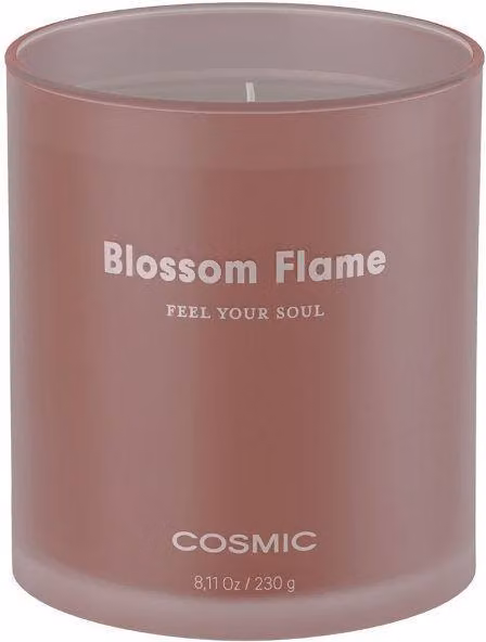 Cosmic Fruity Raspberry & Black Vanilla Scented Soy Wax Candle in Pale Pink, 50h Burn Time