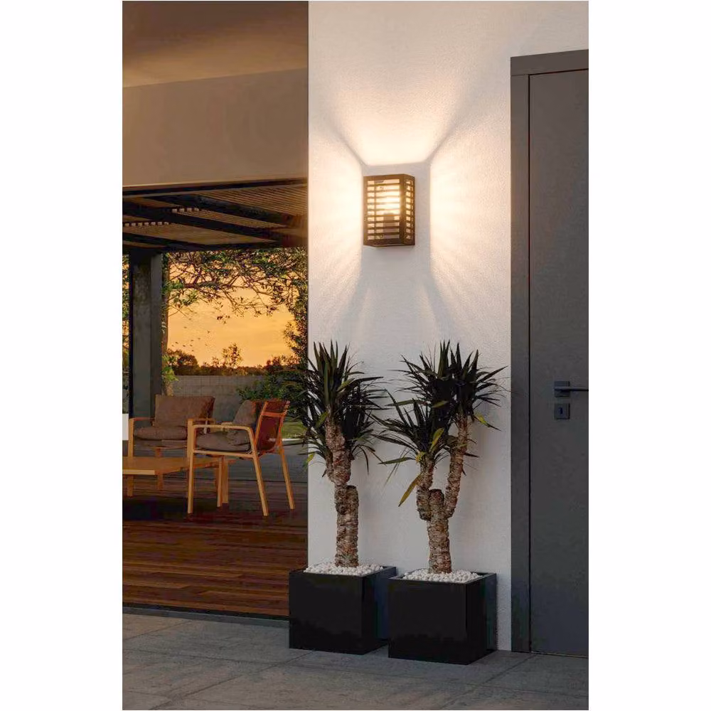Loops Modern Black Metal and Glass Up and Down Indoor Wall Light – 3