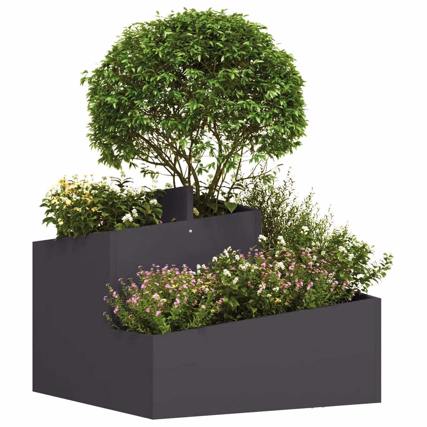 Berkfield Home Medium Plastic Planter Tub in Black – 3