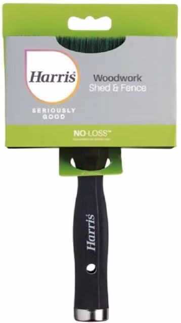 Harris Seriously Good Shed and Fence No Loss Paint Brush in Green and Black