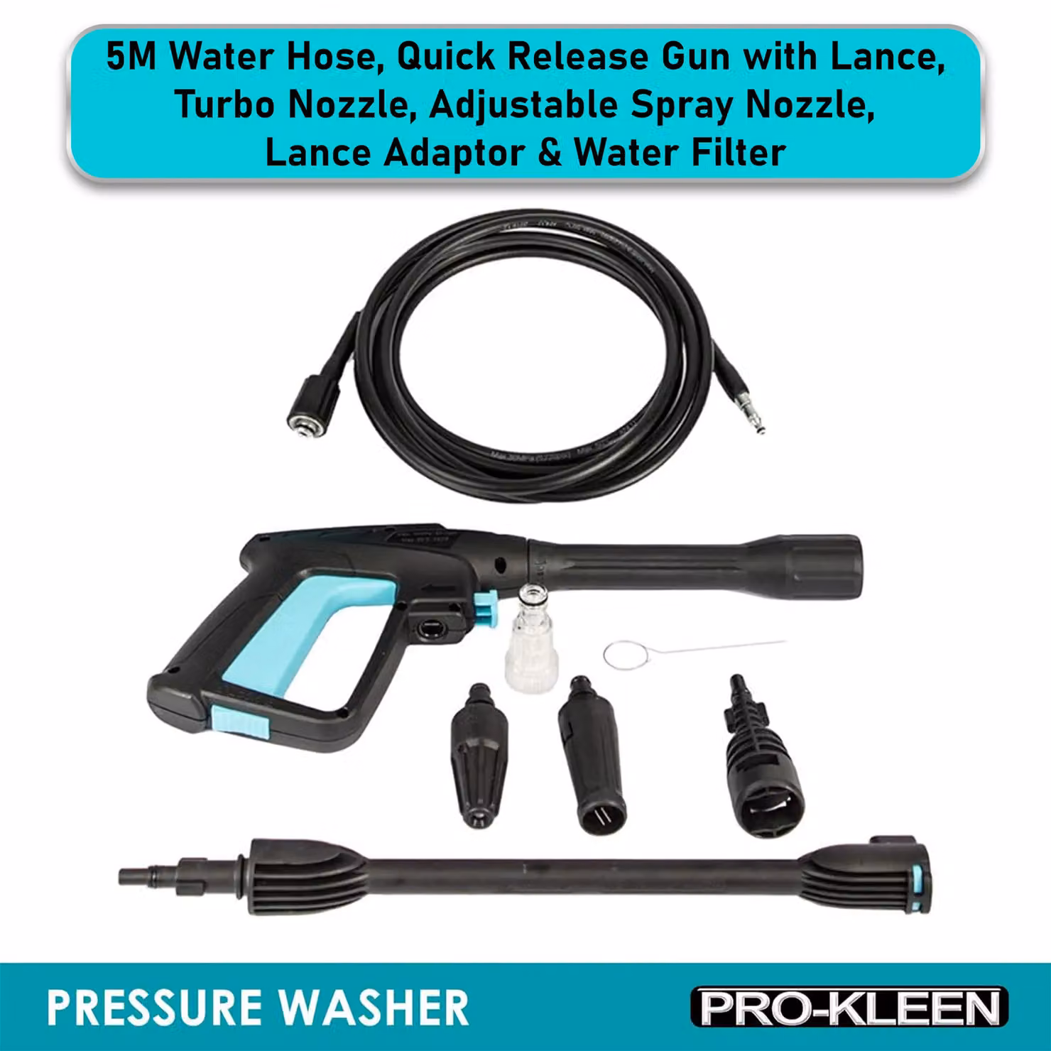 ProKleen Electric Pressure Washer Power Cleaner in Black, 1.6kW, 135 Bar – 3