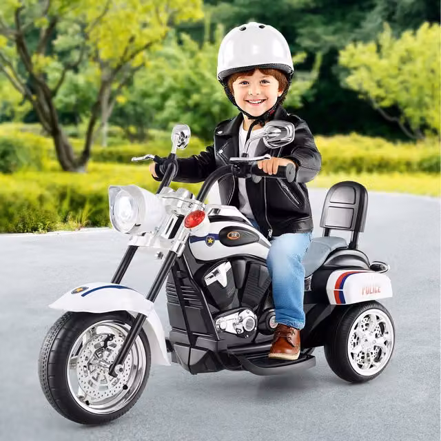 Costway Kids Electric Ride-On Motorcycle in White