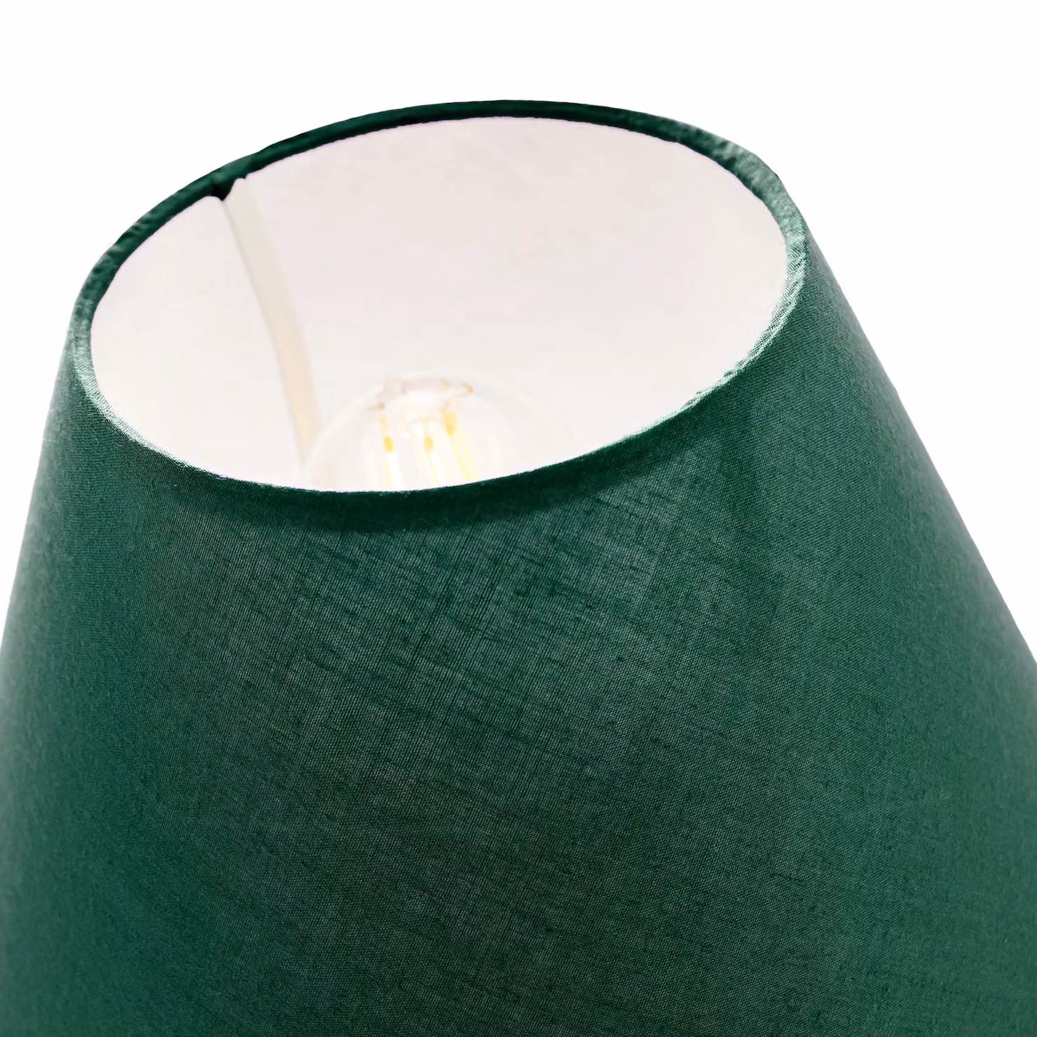 Happy Homewares Traditional Cotton Coolie Lampshade in Dark Green, Diameter: 30.48 cm – 5