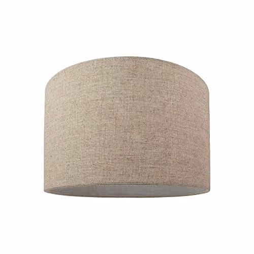 Happy Homewares Beige Linen Drum Lamp Shade, Diameter: 25 cm