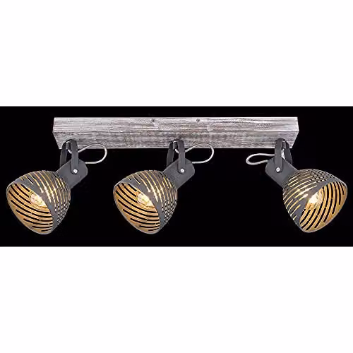 Netlighting Mori Industrial Ceiling Spotlight Bar in Grey Wood, L 54 cm – 3