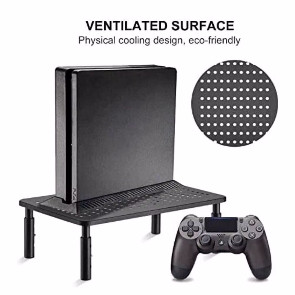 NESTLUNE Black Metal Mesh Monitor Riser Stand, W/D: 100 x 100 cm – 3