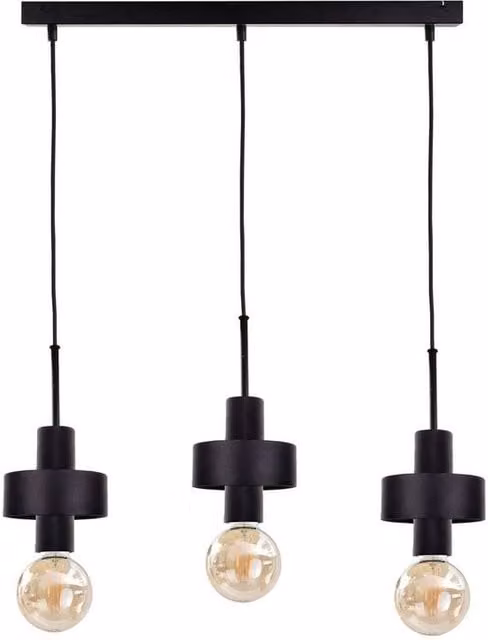 Netlighting Unica Bar Pendant Ceiling Light, Black, 60cm, 3x E27