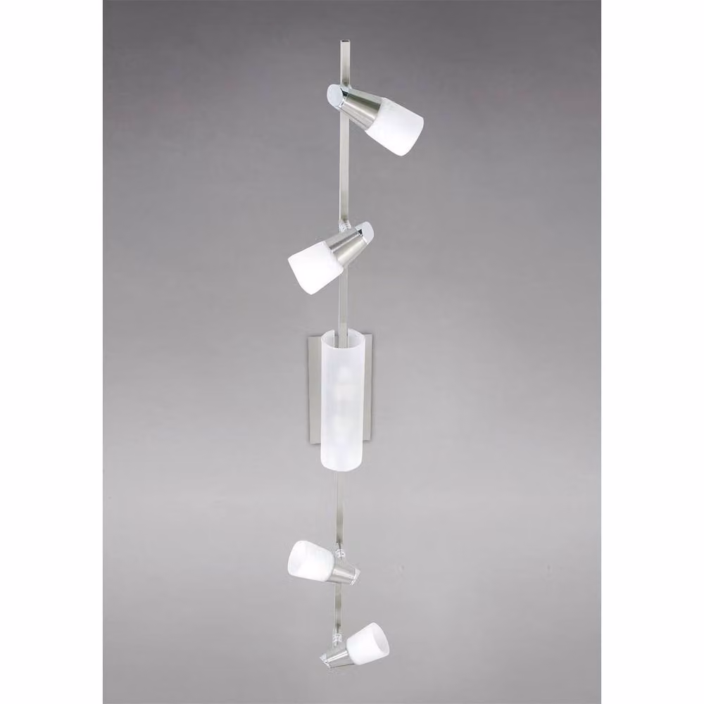 Netlighting Anna On Linear Bar 6 Light G9 Pendant with Satin Chrome and Grey Opal & Frosted Glass – 2