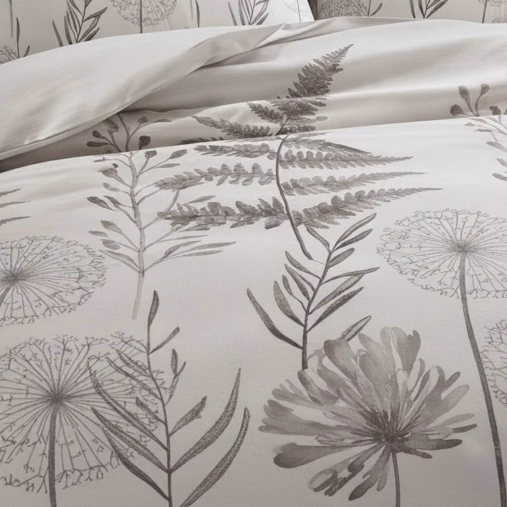 Snug City Dandelion Floral Botanical Bedding Duvet Cover and Pillowcase Set in White, King Size, W: 180 cm x H: 200 cm – 2