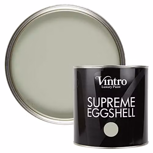 Vintro Eggshell and Satin Furniture Paint for Walls, Wood and Trim, Verdant Pale Green, 2.5 Litres