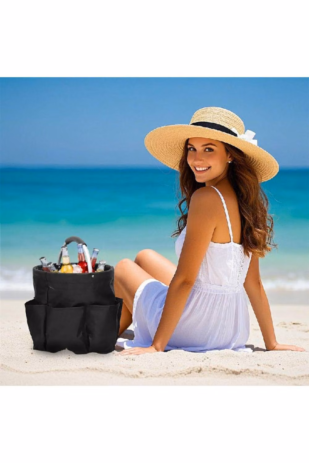 KDMD Collapsible Cleaning Basket with Handles, Black Multifunctional Textile Bag – 4