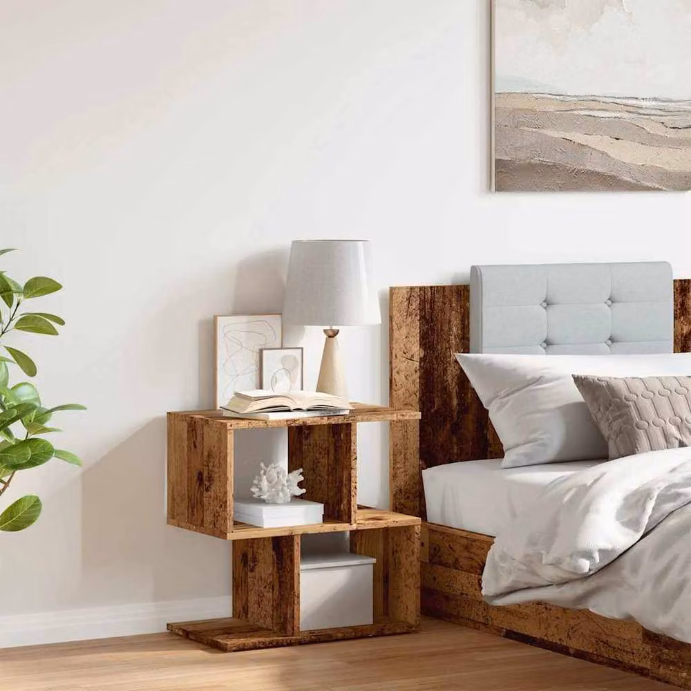 Berkfield Home Classic Bedside Cabinet in Brown Old Wood, W/D/H: 50 x 30 x 51.5 cm – 3