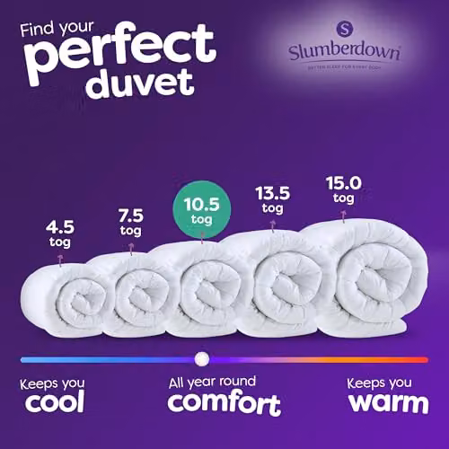 Slumberdown Anti Allergy All Year Round Double Duvet, 10.5 Tog, White, W/H: 200 x 200 cm – 3