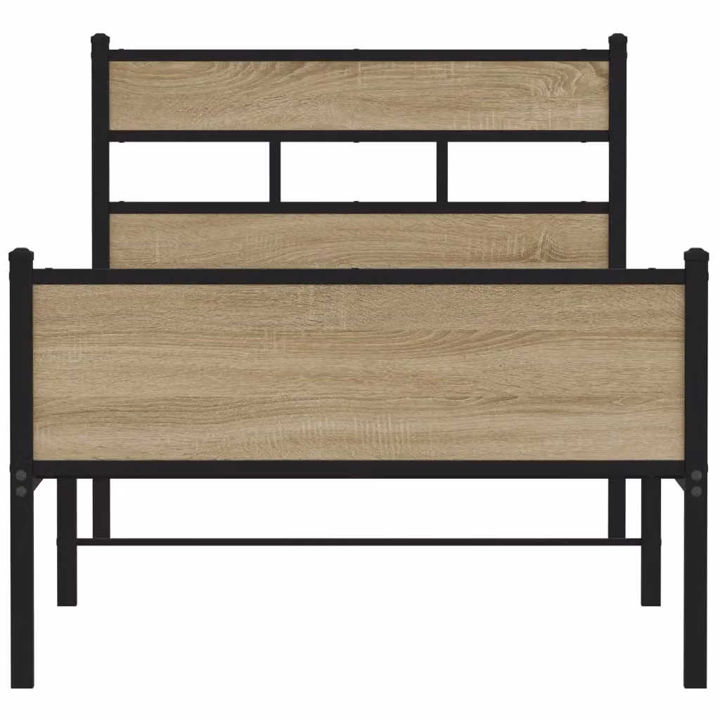 Berkfield Home Sonoma Oak Single Bed Frame in Brown, W/D/H: 90 x 190 cm – 3