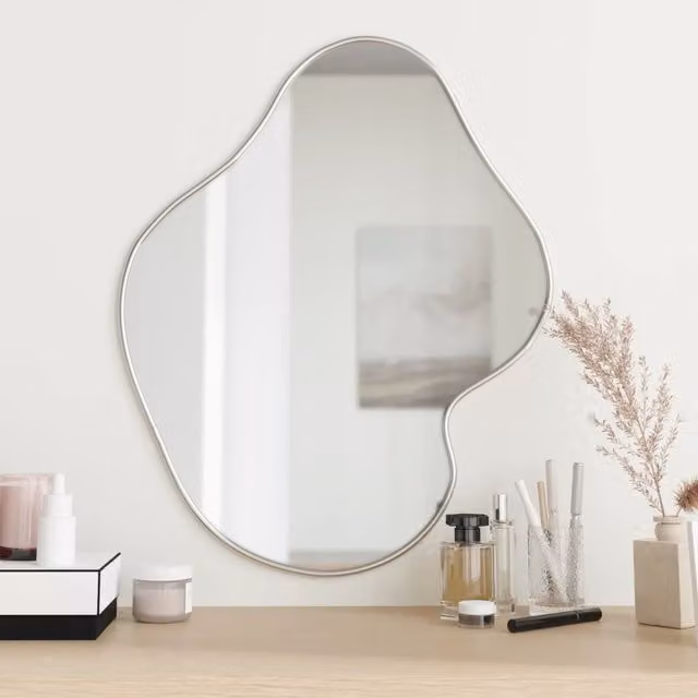 Berkfield Home Minimalist Rectangular Wall Mirror in Silver, W: 60 cm, H: 50 cm