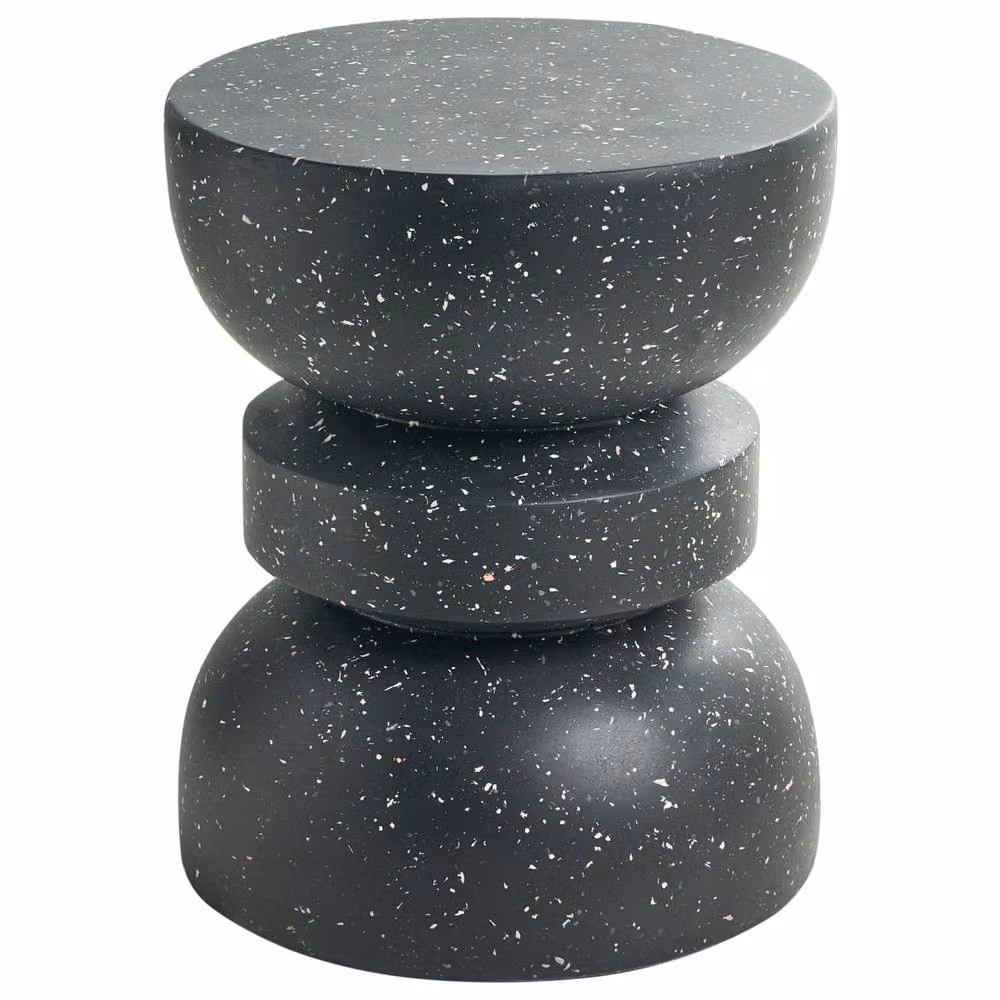 Wyld and Coco Black Terrazzo Hourglass Side Table – 2