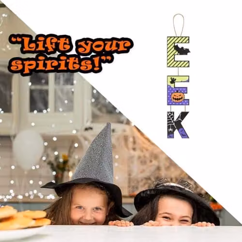 VFM e-Store Halloween Hanging Sign Decoration, Multicolour, W: 50 cm, H: 13 cm – 6