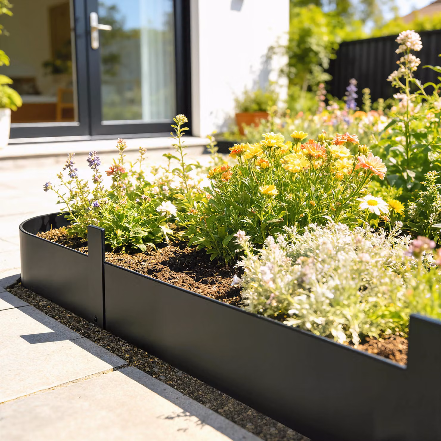 Outsunny 5-Piece Metal Picket Garden Fence Panels, Black, H x W: 115 x 20 cm – 2