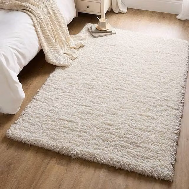 Kukoon Off White and Beige Shaggy Rug, Soft Fluffy Modern Area Mat, W: 80 cm, L: 150 cm
