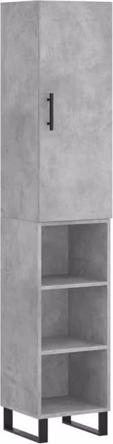 Berkfield Home Highboard in Concrete Grey, H 180 x W 34.5 x D 34 cm – 1