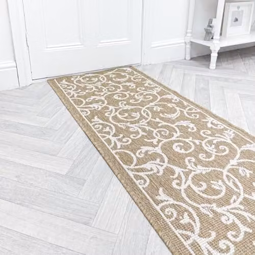 runrug Reversible Indoor/Outdoor Hallway Runner Rug, Brown, W: 60 cm, L: 210 cm