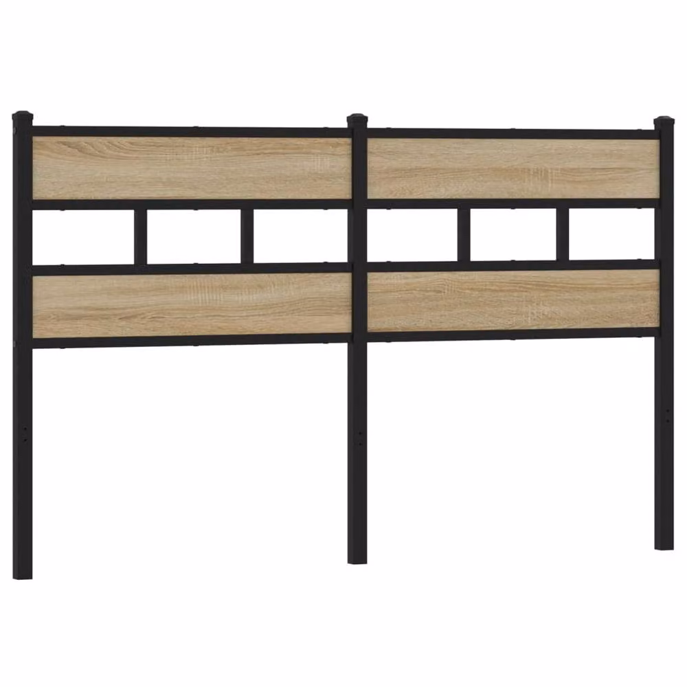 Berkfield Home Sonoma Oak Headboard in Brown with Iron and Engineered Wood, Width: 150 cm – 2