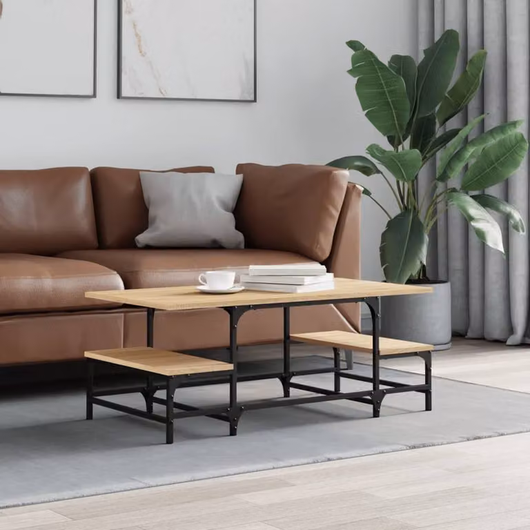 Berkfield Home Sonoma Oak Decorative Coffee Table in Brown, W/D/H: 100 x 50.5 x 40 cm