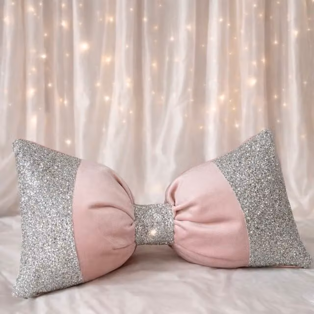 FABRICNCO Pink Velvet and Plush Glamour Cushion