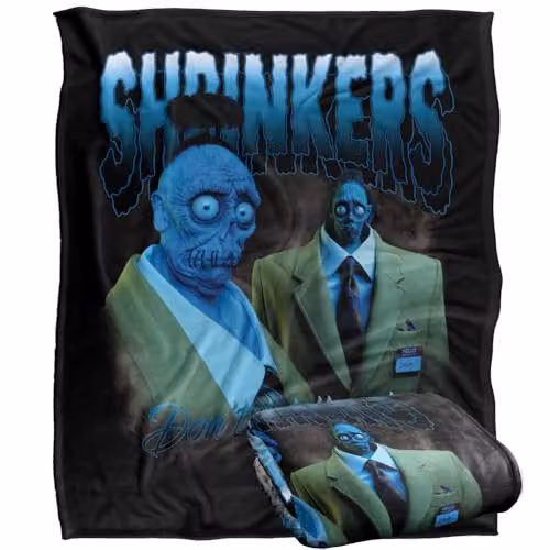 Warner Brothers Beetlejuice Shrinkers Super Soft Microfibre Fleece Throw Blanket, Multicolour, W: 152 cm, D: 127 cm – 1