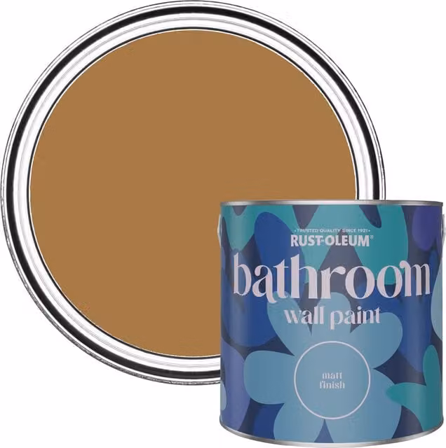 Rust-Oleum Yellow Matt Water-Based Bathroom Wall and Ceiling Paint, 2.5 l