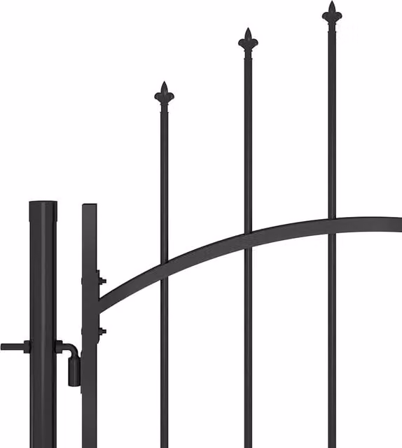 Berkfield Home Elegant Steel Swing Garden Gate, Black, W: 100 cm, H: 220 cm