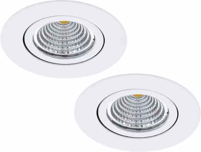 Loops 2 Pack White Recessed LED Downlight Spotlight for Wall or Ceiling Installation
