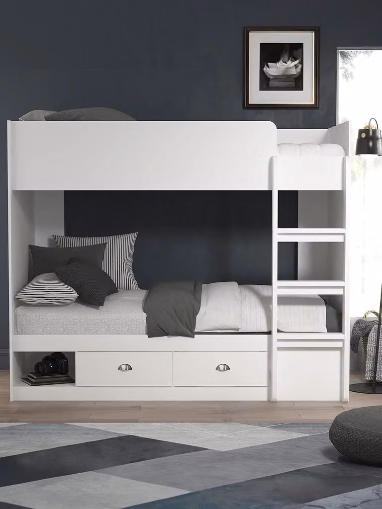 Atlanta Storage Bunk Bed by Cheap Furniture Warehouse in White