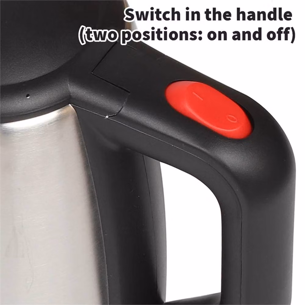 KORVIXA 2L Stainless Steel Electric Kettle, 2200W Fast Boil, Silver – 6