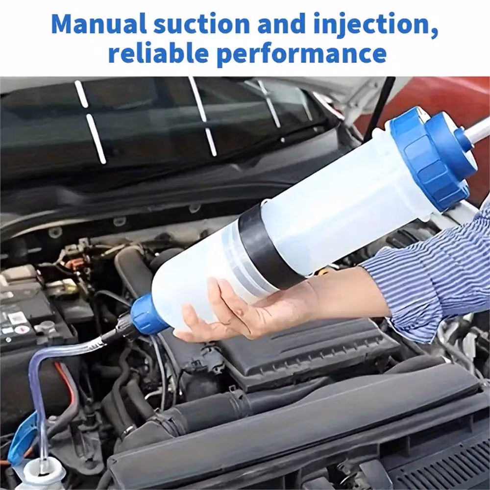 Nordara 1.5L Manual Oil Suction Syringe Fluid Transfer Extractor Pump in Blue and Transparent – 2