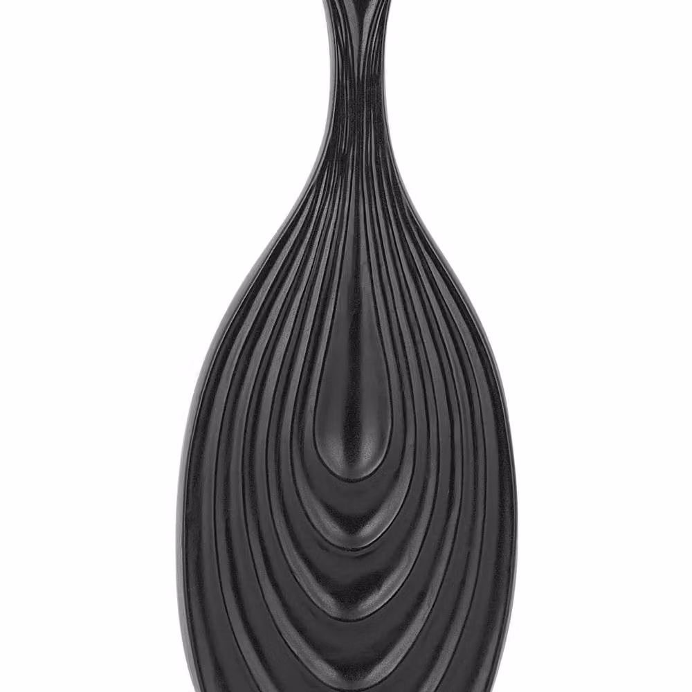 Wyld and Coco Black Porcelain Carved Irregular Tabletop Vase, Height: 39 cm – 2