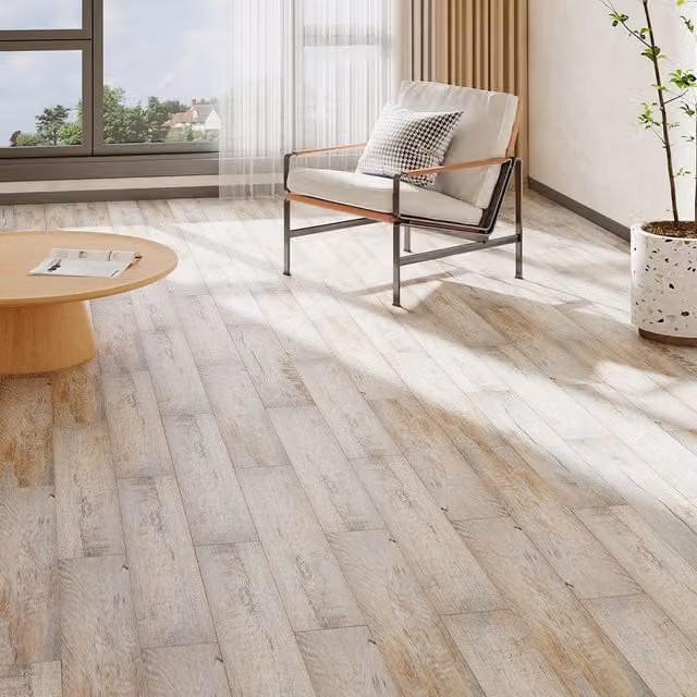 Lifeideas Set of 36 Self Adhesive Wood Look PVC Flooring Planks in Light Brown
