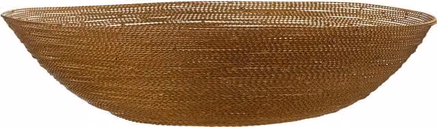 Orsina Hege Round Metal Decorative Bowl in Gold, W: 35.0 cm, D: 35.0 cm, H: 5.0 cm – 1