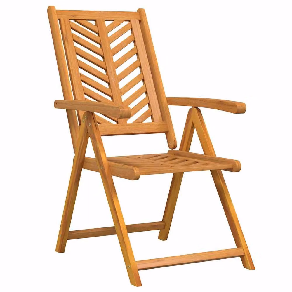 Berkfield Home Set of 4 Reclining Acacia Wood Garden Chairs in Brown – 4