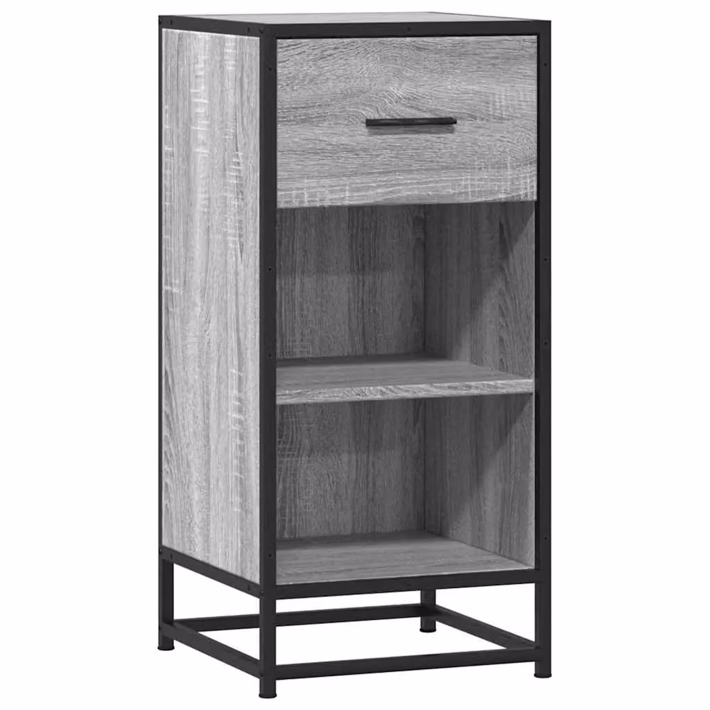 Berkfield Home Grey Sonoma Sideboard in Engineered Wood and Metal, W/D/H: 35.5 x 35 x 76 cm – 2