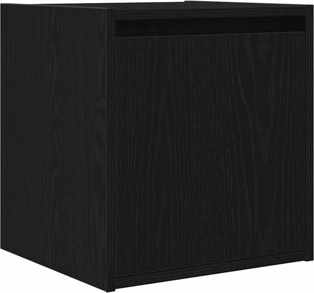 Berkfield Home Wall-Mounted Bedside Cabinet in Black, W/D/H: 38 x 34 x 40 cm – 1