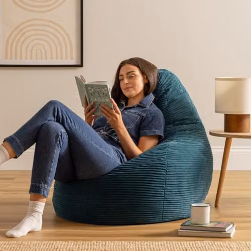 icon Dalton Cord Adult Bean Bag Chair Set of 2 in Petrol Blue – 5