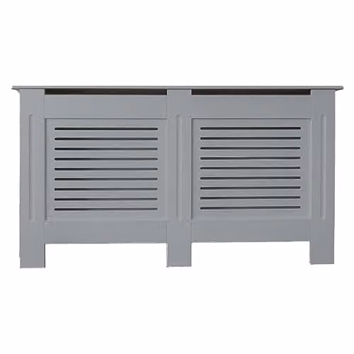 Airwave Extra Large Horizontal Line Style Radiator Cover in Matt Grey MDF, W/D/H: 172 x 81.5 x 19 cm – 1
