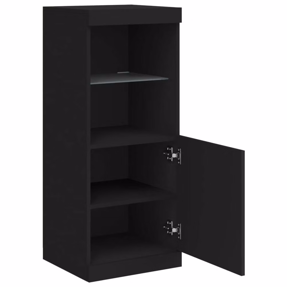 Berkfield Home Black Modern Sideboard with Integrated LED Lights, W: 41 cm, D: 37 cm, H: 100 cm – 5