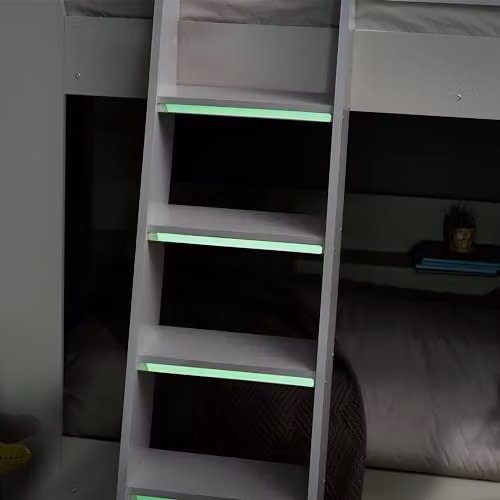 Julian Bowen Parsec White Solid Wood Single Bunk Bed Frame with Bedside Shelf W/D/H: 190 x 90 x 160.5 cm – 4