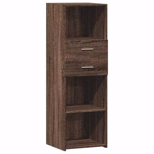 vidaXL Highboard in Brown Oak, Minimalist MDF Furniture, W/D/H: 40 x 42.5 x 124 cm – 1