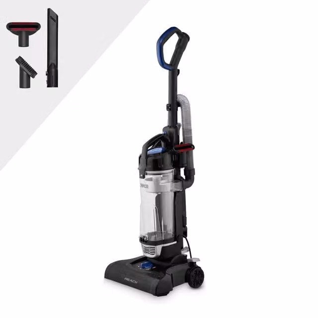 Tower Upright Vacuum with 4L Plastic Dust Bin, Black