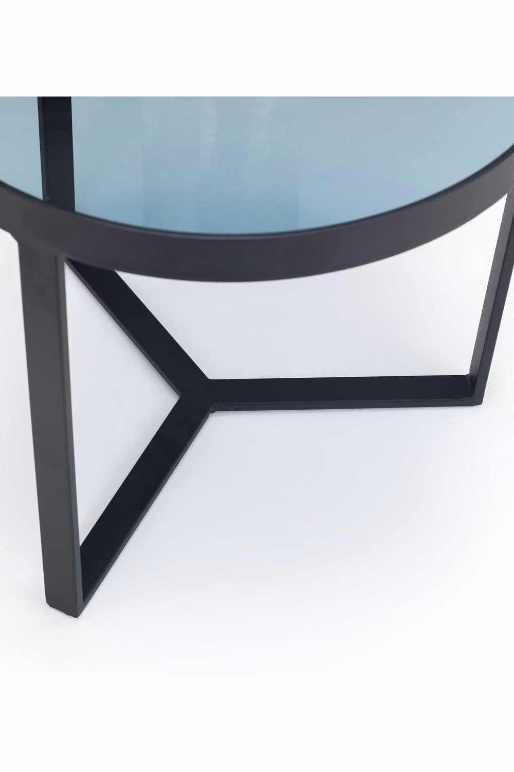 Julian Bowen Loft Round Glass Top Side Table in Black – 4