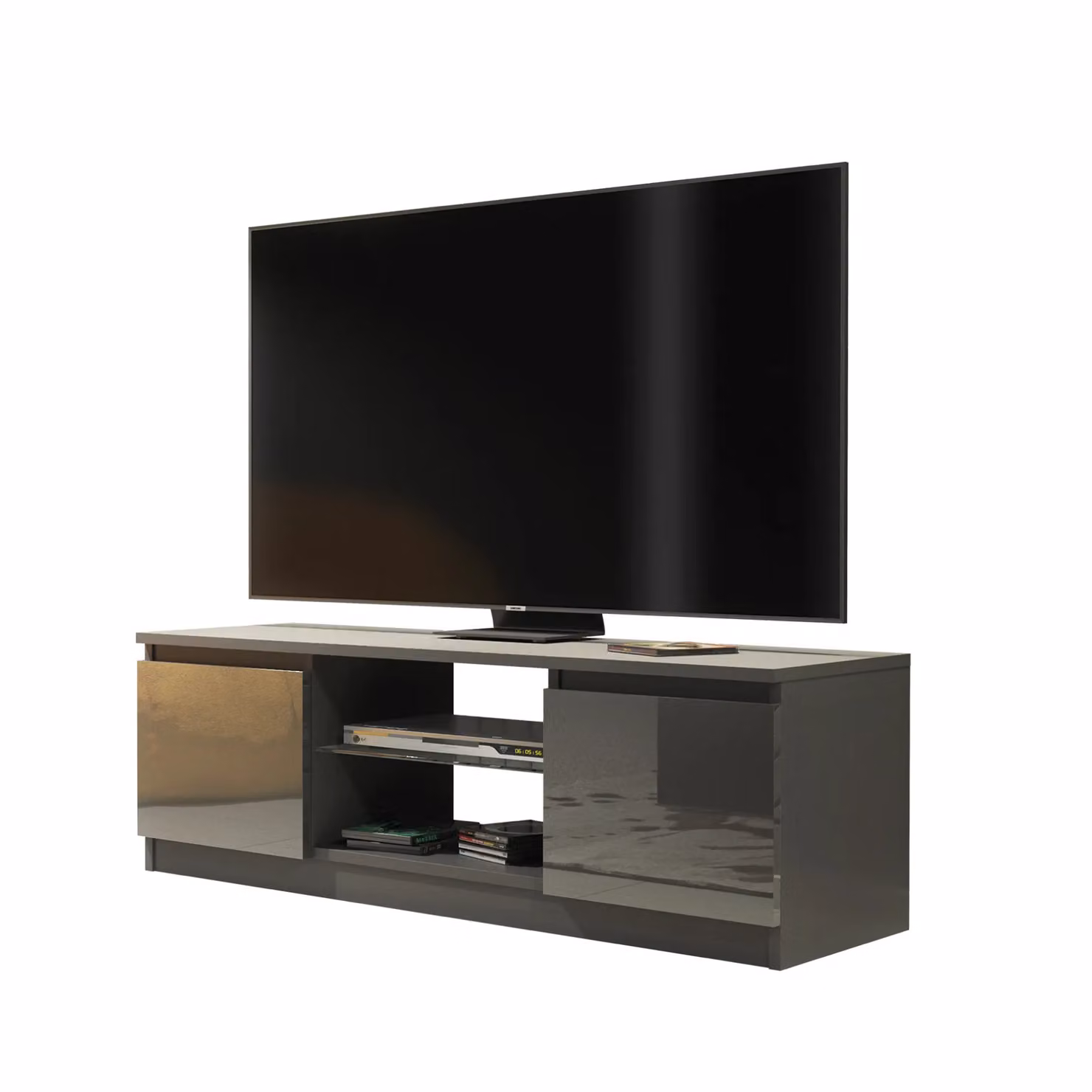 Creative Furniture Modern Glossy TV Unit in Grey, W/D/H: 120 x 40 x 38 cm – 3